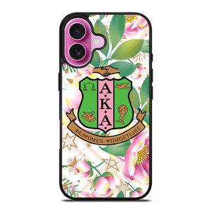 AKA PINK AND GREEN FLOWER LOGO iPhone 16 Plus Case Cover