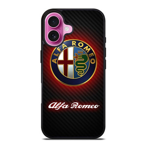 ALFA ROMEO RED CARBON LOGO iPhone 16 Plus Case Cover ALFA ROMEO RED CARBON LOGO iPhone 16 Plus Case Cover