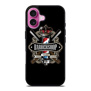 BARBERSHOP POLE HAIR CUT LOGO iPhone 16 Plus Case Cover