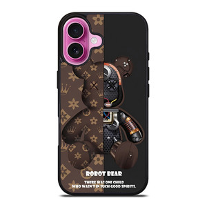 BEAR BRICK KAWS ROBOT BROWN iPhone 16 Plus Case Cover BEAR BRICK KAWS ROBOT BROWN iPhone 16 Plus Case Cover