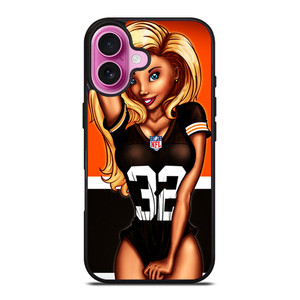 CLEVELAND BROWNS NFL CARTOON GIRL iPhone 16 Plus Case Cover CLEVELAND BROWNS NFL CARTOON GIRL iPhone 16 Plus Case Cover