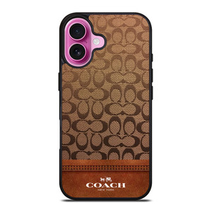 COACH NEW YORK ICON BROWN LOGO iPhone 16 Plus Case Cover