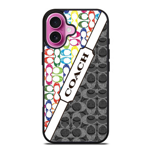 COACH NEW YORK LOGO COLORFULL BLACK ICON iPhone 16 Plus Case Cover