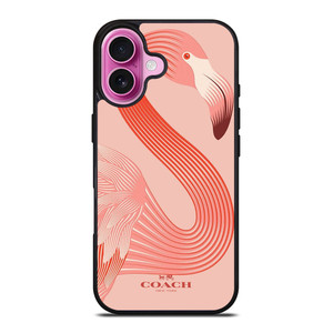 COACH NEW YORK LOGO FLAMINGO ICON iPhone 16 Plus Case Cover COACH NEW YORK LOGO FLAMINGO ICON iPhone 16 Plus Case Cover