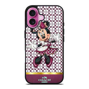 COACH NEW YORK LOGO MINNIE MOUSE DISNEY iPhone 16 Plus Case Cover COACH NEW YORK LOGO MINNIE MOUSE DISNEY iPhone 16 Plus Case Cover