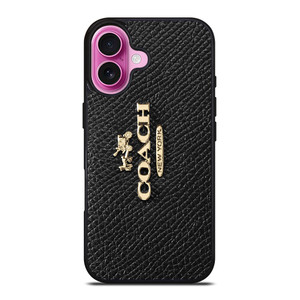 COACH NEW YORK LOGO ON BLACK WALLET iPhone 16 Plus Case Cover