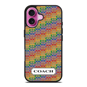 COACH NEW YORK LOGO PATTERN COLORFULI CONS iPhone 16 Plus Case Cover