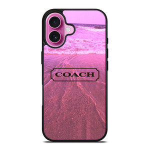 COACH NEW YORK LOGO PINK BEACH iPhone 16 Plus Case Cover COACH NEW YORK LOGO PINK BEACH iPhone 16 Plus Case Cover