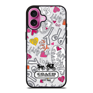 COACH NEW YORK LOGO POPPY COLORFUL iPhone 16 Plus Case Cover COACH NEW YORK LOGO POPPY COLORFUL iPhone 16 Plus Case Cover