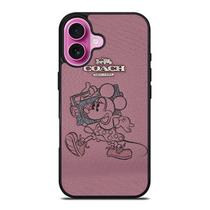 COACH NEW YORK PINK MICKEY MOUSE iPhone 16 Plus Case Cover COACH NEW YORK PINK MICKEY MOUSE iPhone 16 Plus Case Cover