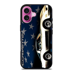 CORVETTE C3 VINTAGE USA FLAG iPhone 16 Plus Case Cover