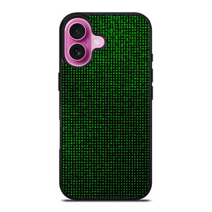 GREEN BINARY CODE PATTERN iPhone 16 Plus Case Cover