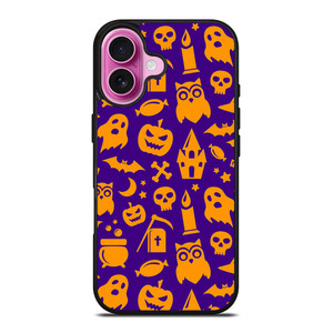 HAPPY HALLOWEEN PURPLE PATTERN iPhone 16 Plus Case Cover