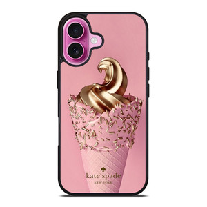 KATE SPADE NEW YORK LOGO GOLDEN ICE CREAM iPhone 16 Plus Case Cover
