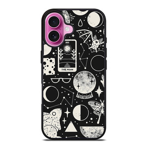 LUNAR PATTERN BLACK WHITE iPhone 16 Plus Case Cover