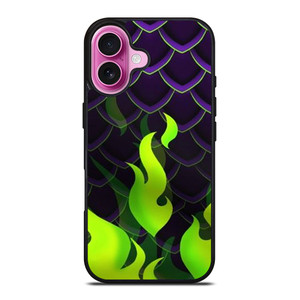 MALEFICENT GREEN FLAMES PATTERN iPhone 16 Plus Case Cover