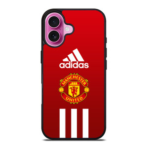 MANCHESTER UNITED FC ADIDAS STRIPES iPhone 16 Plus Case Cover