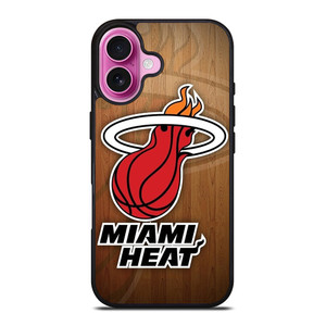 MIAMI HEAT WOODEN LOGO NBA iPhone 16 Plus Case Cover