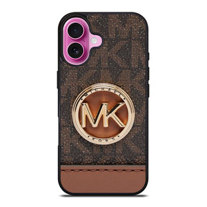 MICHAEL KORS LOGO MK WALLET BROWN iPhone 16 Plus Case Cover