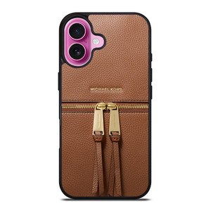 MICHAEL KORS MK LOGO BACKPACK BAG BROWN iPhone 16 Plus Case Cover