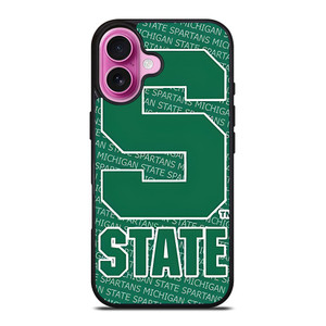 MICHIGAN STATE SPARTANS LOGO FOOTBALL EMBLEM iPhone 16 Plus Case Cover