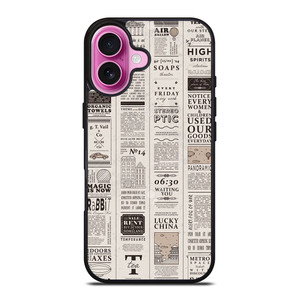 OLD NEWSPAPER PATTERN iPhone 16 Plus Case Cover