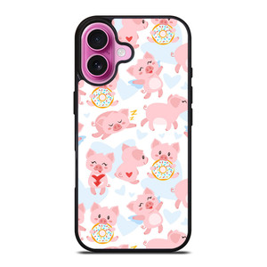 PINK BABY PIGS PATTERN iPhone 16 Plus Case Cover