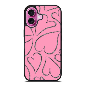 PINK LOVE BRUSHES PATTERN iPhone 16 Plus Case Cover