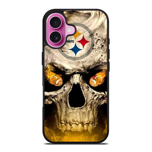 PITTSBURGH STEELERS FOOTBALL SKULL iPhone 16 Plus Case Cover