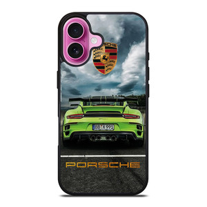 PORSCHE LOGO GREEN CAR iPhone 16 Plus Case Cover