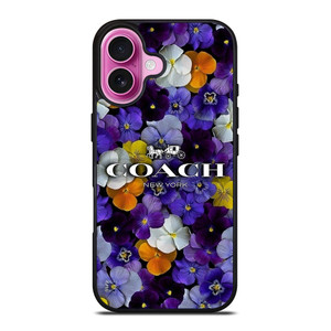 PURPLE FLOWERS COACH NEW YORK iPhone 16 Plus Case Cover