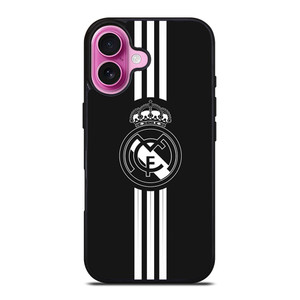 REAL MADRID FC BLACK LOGO iPhone 16 Plus Case Cover