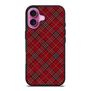 RED TARTAN CROSS PLAID iPhone 16 Plus Case Cover