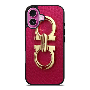 SALVATORE FERRAGAMO LOGO MAGENTA iPhone 16 Plus Case Cover