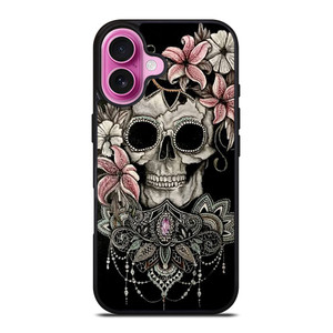 SUGAR SKULL FLOWER iPhone 16 Plus Case Cover SUGAR SKULL FLOWER iPhone 16 Plus Case Cover