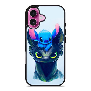 TOOTHLESS AND STITCH ART iPhone 16 Plus Case Cover