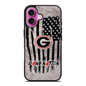 UNIVERSITY OF GEORGIA BULLDOGSWOODEN LOGO iPhone 16 Plus Case Cover