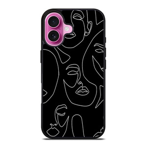 WOMAN FACE SKETCH PATTERN iPhone 16 Plus Case Cover WOMAN FACE SKETCH PATTERN iPhone 16 Plus Case Cover