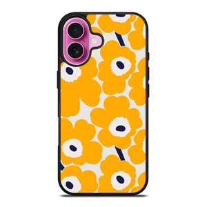 YELLOW RETRO FLORAL PATTERN iPhone 16 Plus Case Cover