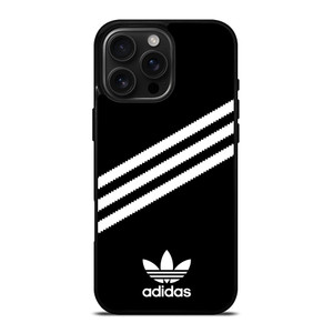 ADIDAS ORIGINALS STRIPES BLACK WHITE iPhone 16 Pro Max Case Cover