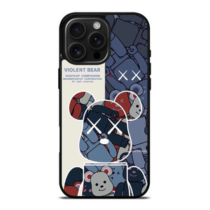 BEAR BRICK VIOLENT BEAR KAWS iPhone 16 Pro Max Case Cover