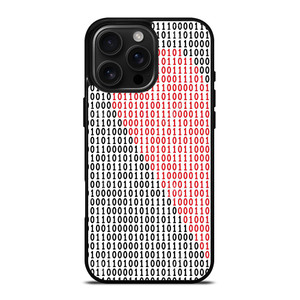 BINARY CODE HALF HEART PATTERN iPhone 16 Pro Max Case Cover
