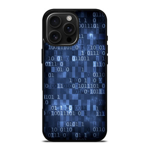 BLUE STYLISH BINARY CODE iPhone 16 Pro Max Case Cover