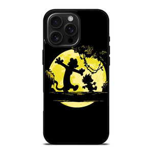 CALVIN AND HOBBES BLACK CARTOON iPhone 16 Pro Max Case Cover
