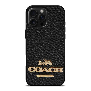 COACH NEW YORK BLACK LEATHER 2 iPhone 16 Pro Max Case Cover