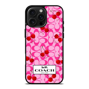 COACH NEW YORK LOGO CHERRY ICON iPhone 16 Pro Max Case Cover COACH NEW YORK LOGO CHERRY ICON iPhone 16 Pro Max Case Cover