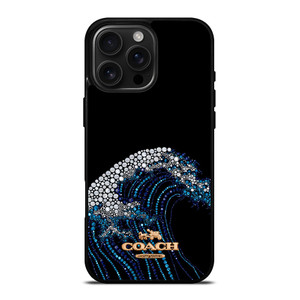 COACH NEW YORK LOGO DIAMOND WAVE iPhone 16 Pro Max Case Cover