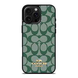 COACH NEW YORK LOGO GREEN ICONS iPhone 16 Pro Max Case Cover