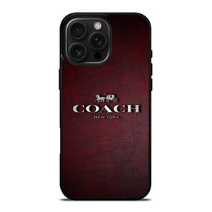 COACH NEW YORK LOGO LEATHER iPhone 16 Pro Max Case Cover