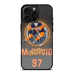 CONNOR MCDAVID EDMONTON OILERS PLAYER iPhone 16 Pro Max Case Cover